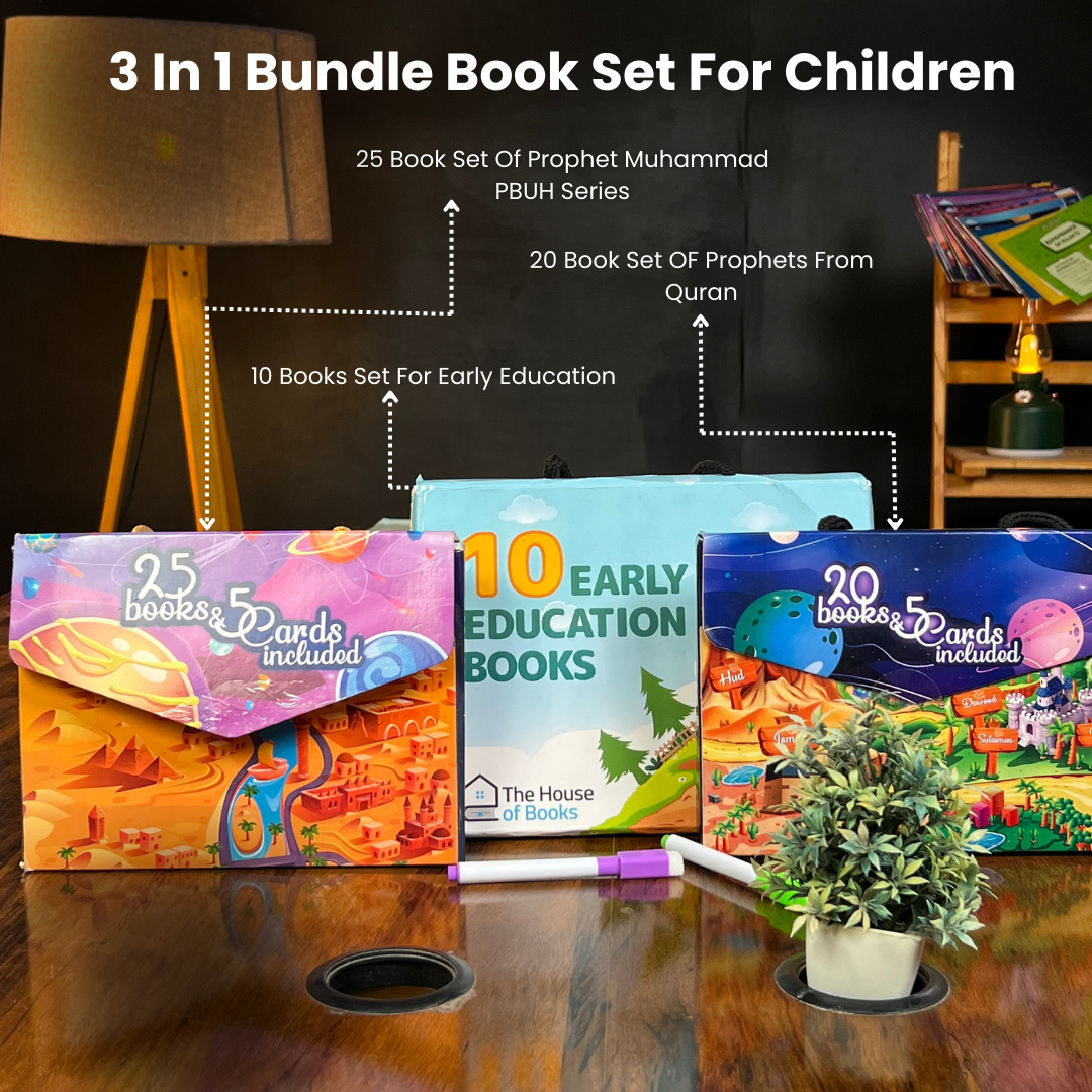 3-in-1 Kid's Book Set. Prophets' 20 books sets + Prophet (PBUH) 25 books sets + 10 books for early education