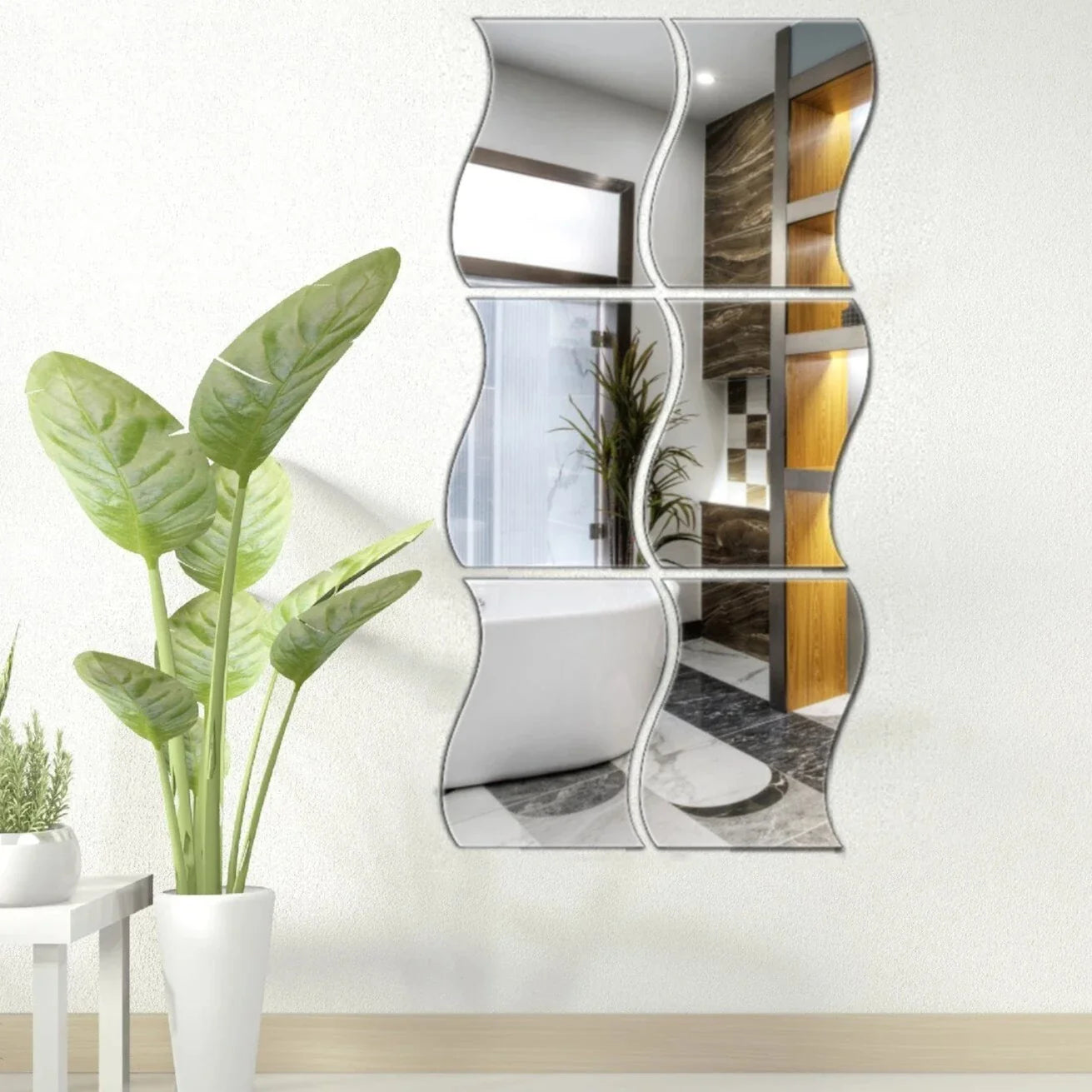 6x Silver Acrlyic Mirror(Big Size Zigzag) - imixpress.com