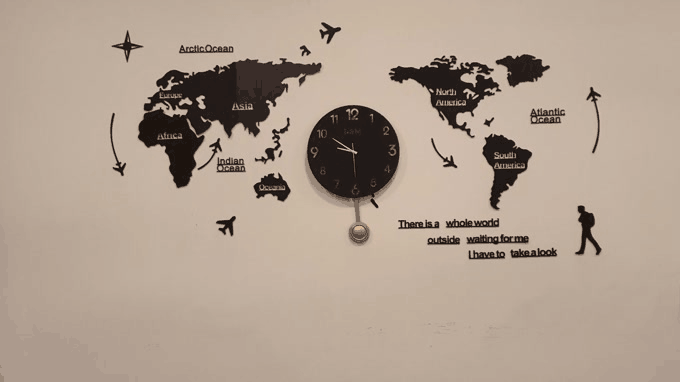 World Map Wall Clock - Wall Clock - imixpress.com