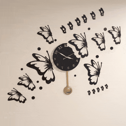 Butterflies with Stars Clock - imixpress.com
