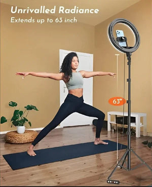 26cm Led Ring Light Tripod With Mobile Holder, 7ft Tripod Stand, 3 Light Colors, Dimmable Usb Selfie Ring Light For Videography And Photography - imixpress.com