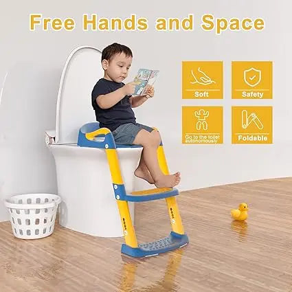 3 In 1 Toilet Seat Toilet Trainer With Ladder (random color) - imixpress.com