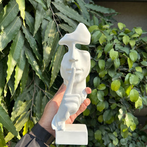 Large Silent Thinker Face Ceramic Sculpture – Elegant Home & Office Decor - imixpress.com