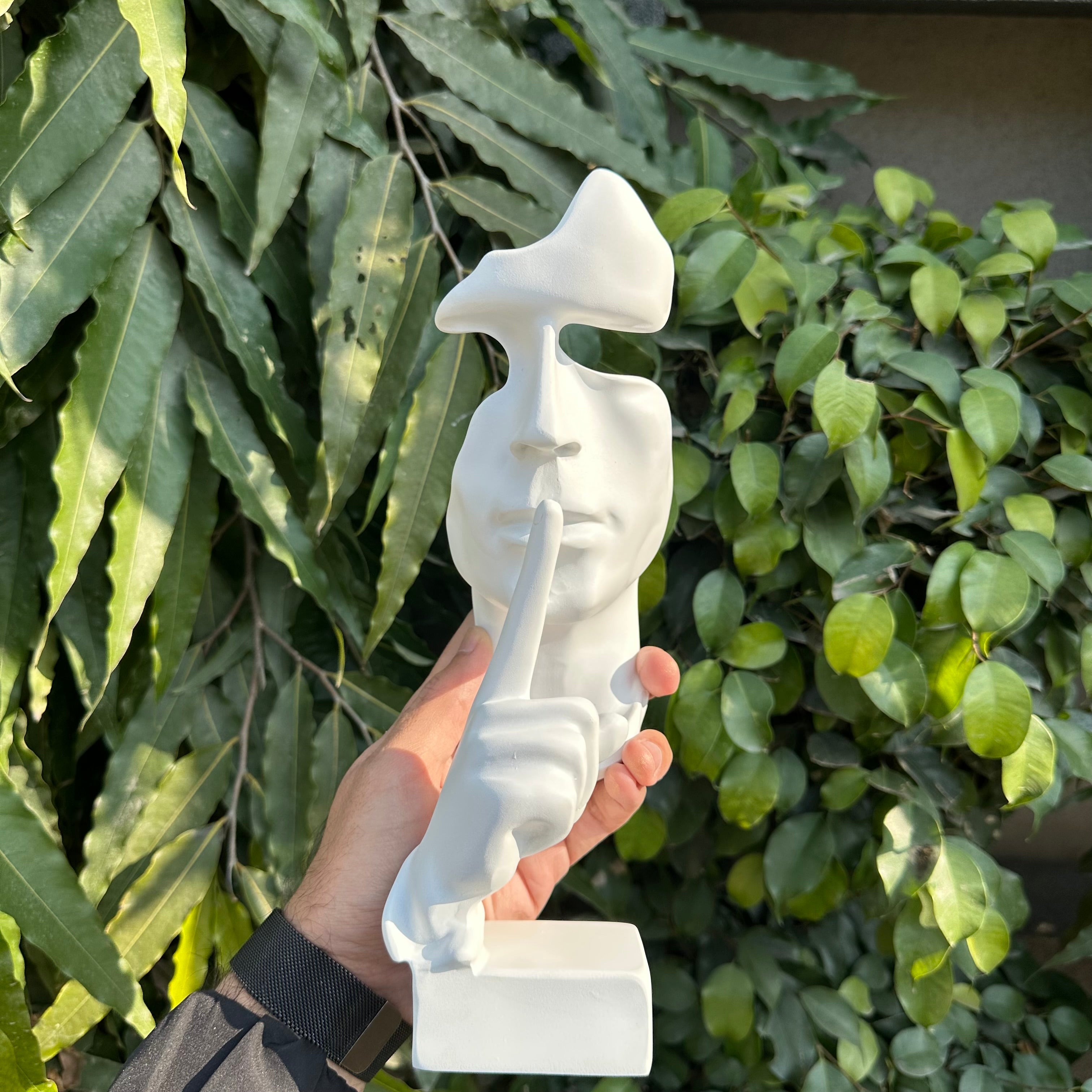 Large Silent Thinker Face Ceramic Sculpture – Elegant Home & Office Decor - imixpress.com