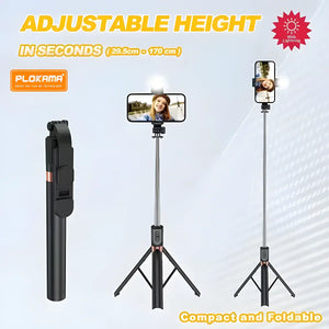 4 in 1 Selfie Stick + Tripod Stand with Light and Wireless Remote - imixpress.com