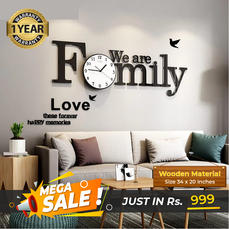 We are Family Clock with White Dial - imixpress.com