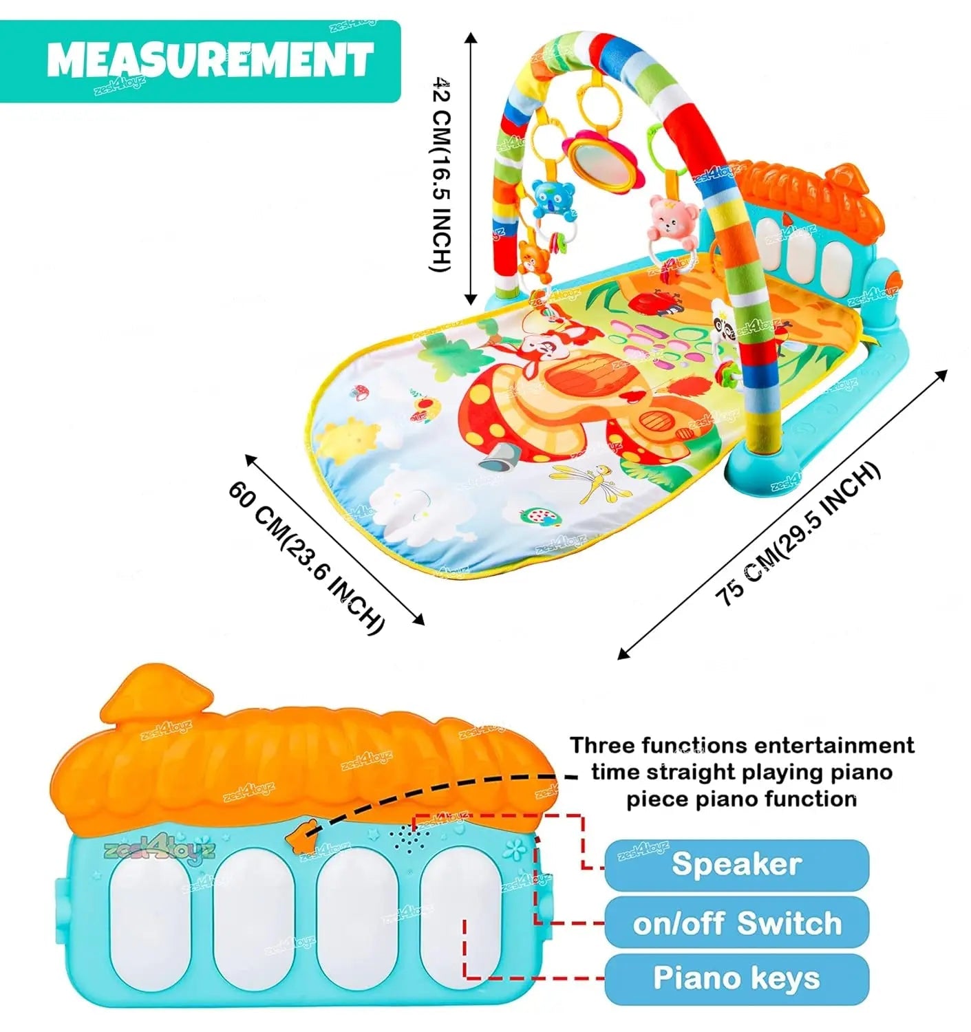 Baby Piano Play Gym Mat - imixpress.com