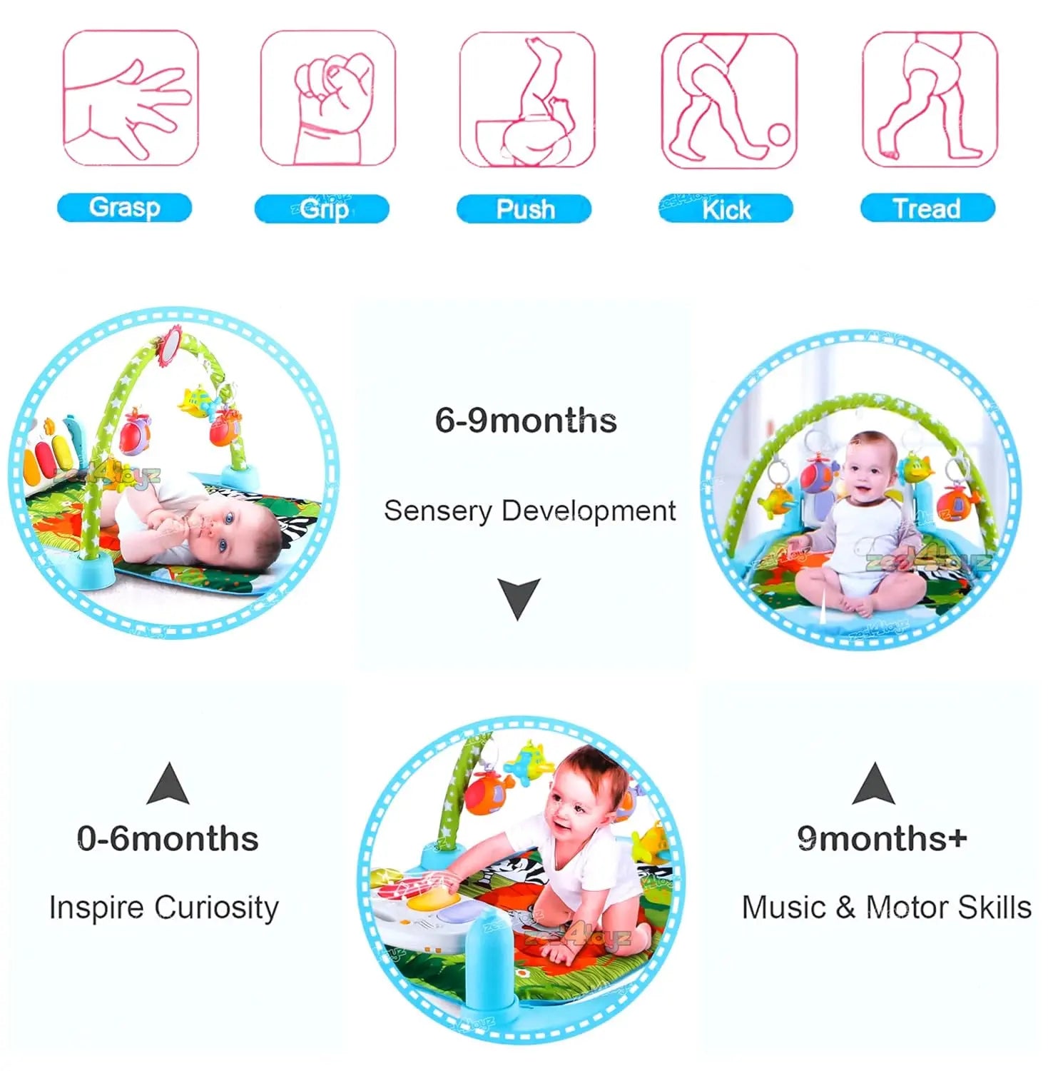 Baby Piano Play Gym Mat - imixpress.com