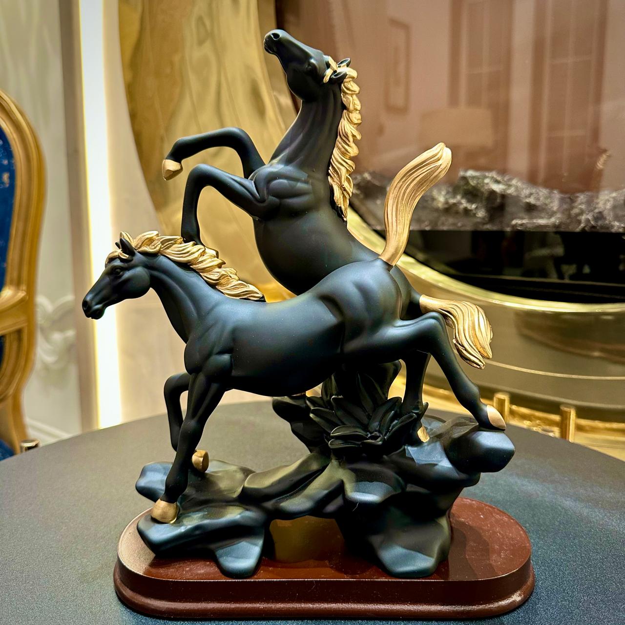 Premium Black Ceramic Horse Sculpture – Elegant Decor for Home & Office - imixpress.com