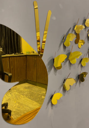 3D Golden Mini Mirror Butterfly Set – Elegant Wall Decor Accent - imixpress.com