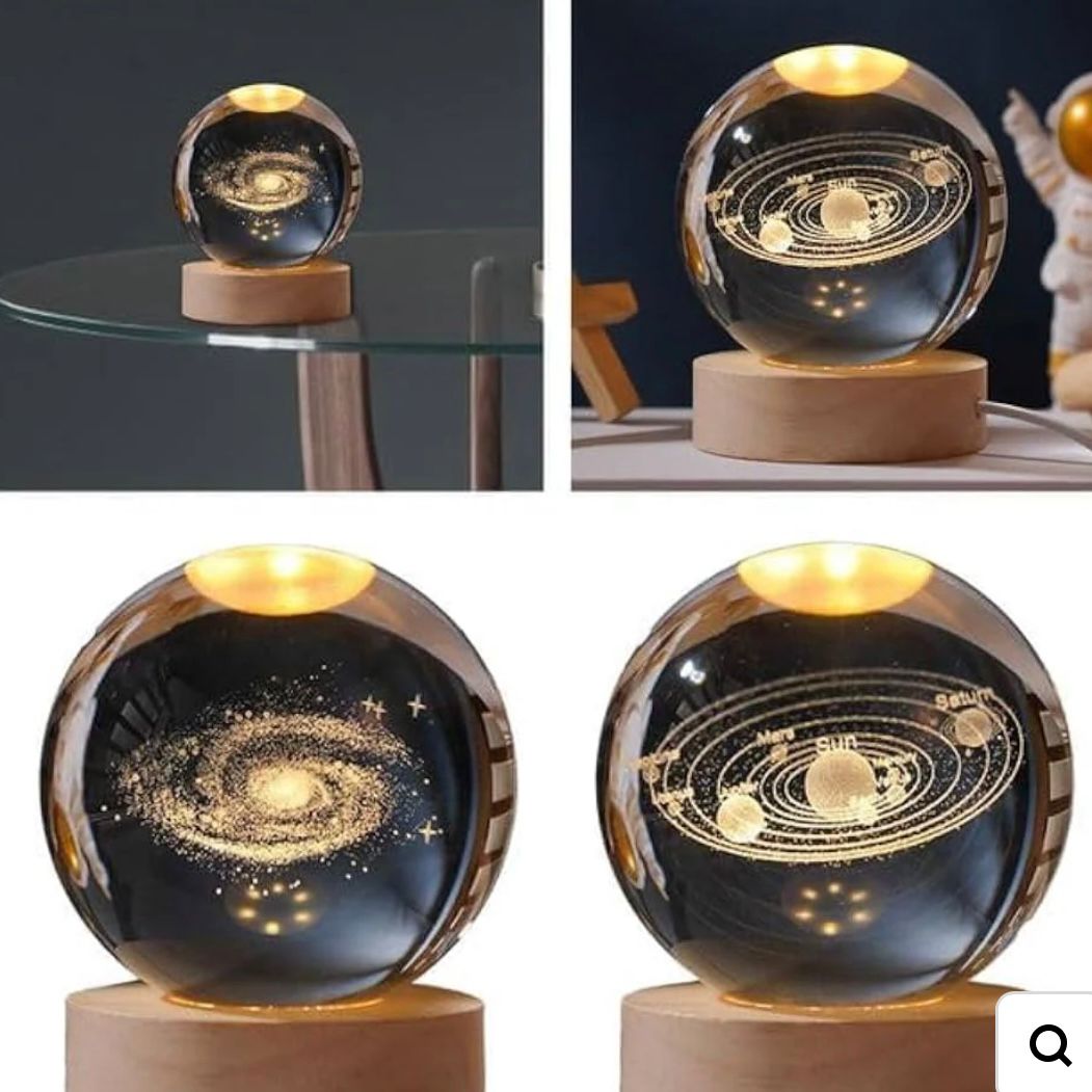 Night Light with Heavenly Bodies Enclosed in Glass – Elegant Home & Office Decor - imixpress.com