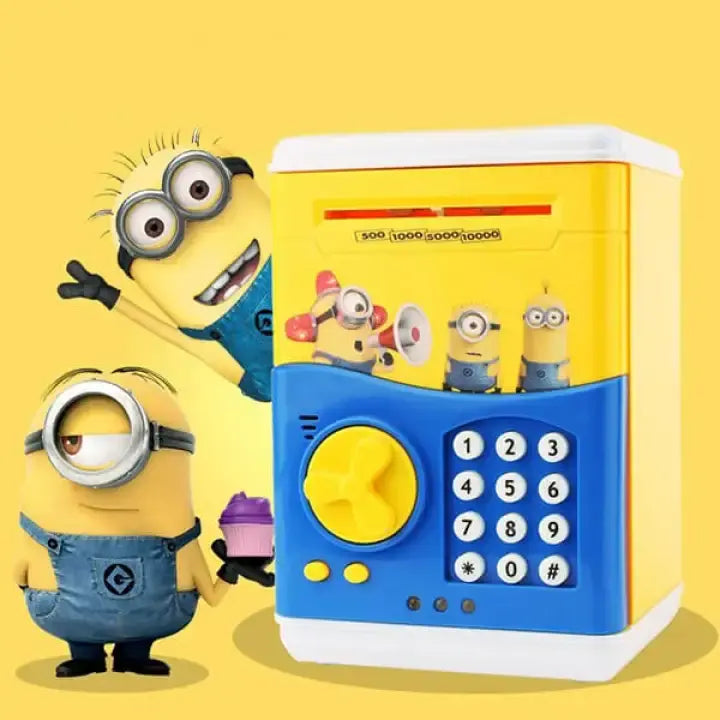Doraemon Piggy Bank ATM Password Unlock, Mini ATM Money Saving Box for Kids, Cartoon Safe Bank, Electronic Piggy Bank - imixpress.com