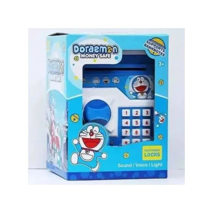 Doraemon Piggy Bank ATM Password Unlock, Mini ATM Money Saving Box for Kids, Cartoon Safe Bank, Electronic Piggy Bank - imixpress.com