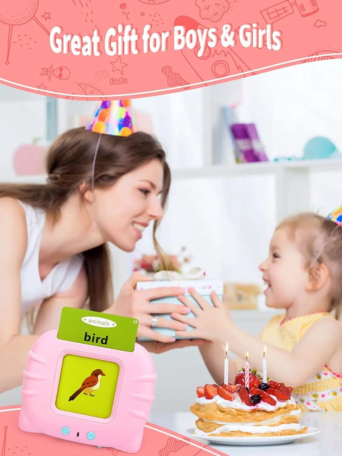 Education English Talking Flash Cards Learning Machine With Sound For Kids - imixpress.com