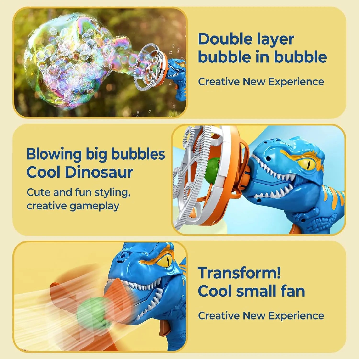Electric Dinosaur Bubble Maker Gun toy for Kids - imixpress.com