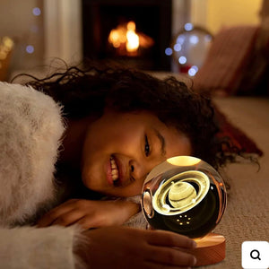 Night Light with Heavenly Bodies Enclosed in Glass – Elegant Home & Office Decor - imixpress.com