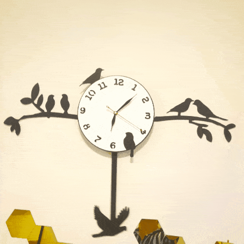 New Latest Style 2024 Birds Tree Pendulum clock White Dial - imixpress.com