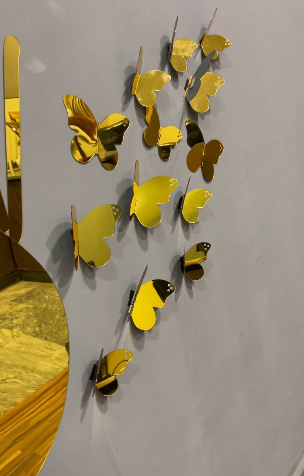 3D Golden Mini Mirror Butterfly Set – Elegant Wall Decor Accent - imixpress.com