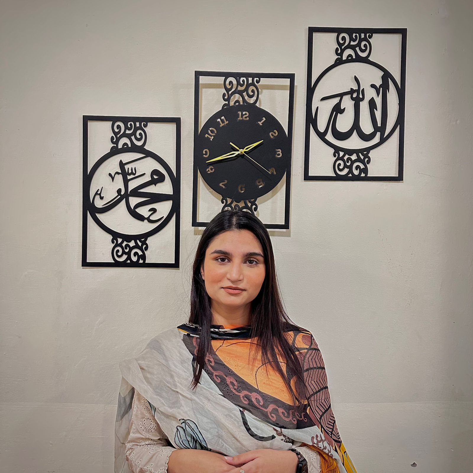 Islamic Allah Muhammad (SAW) Calligraphy Wall Clock - imixpress.com