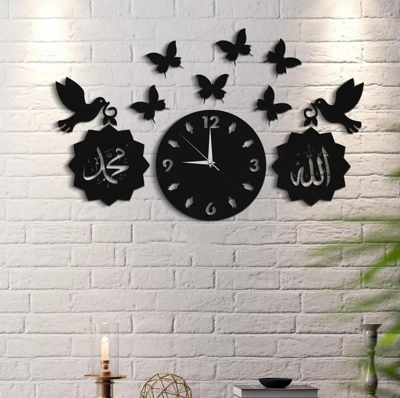 3D Wooden Wall Clock 40 Inches Islamic Clock - imixpress.com