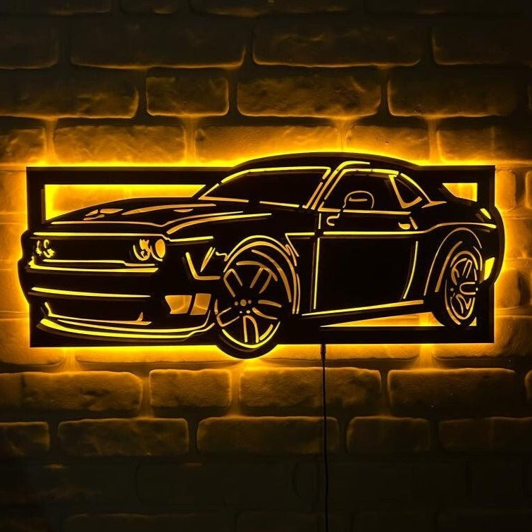 Dodge Car Led Sign Cars Fan Wall Deocr - imixpress.com