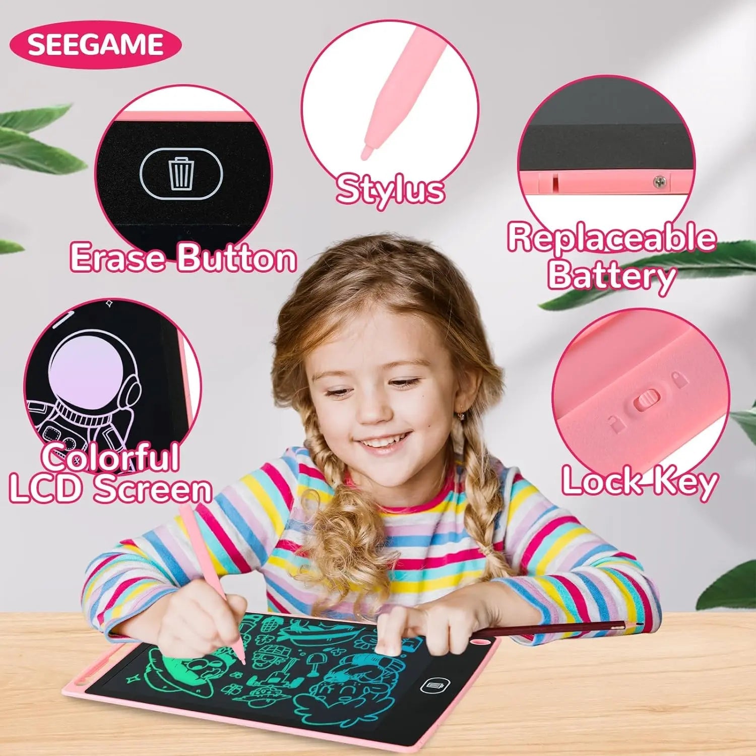 LCD Multicolor Screen Writing Tablet Erasable Writing Board - imixpress.com