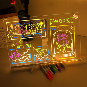LED Glow Note Board With Night Light 