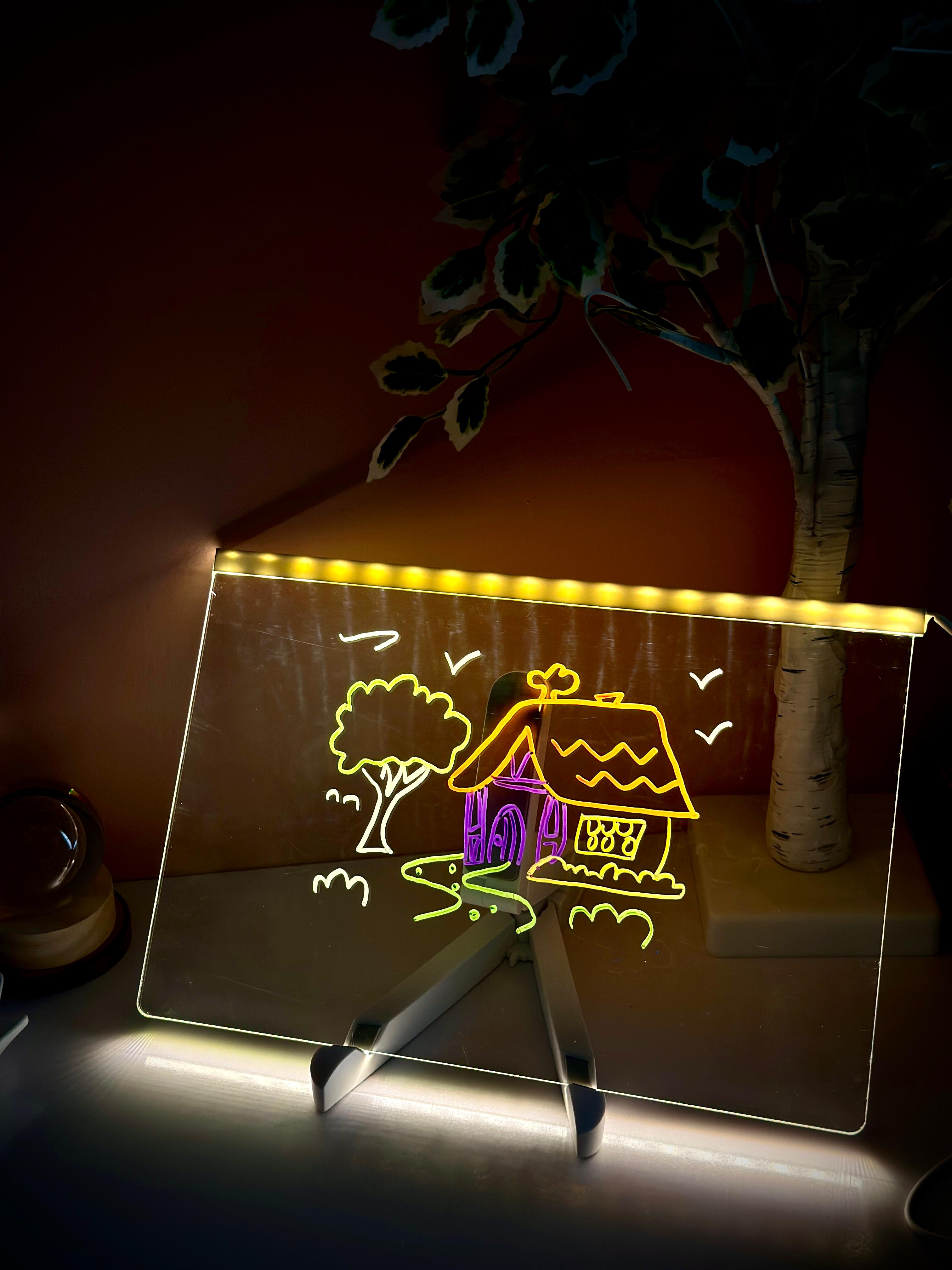 LED Glow Note Board With Night Light 