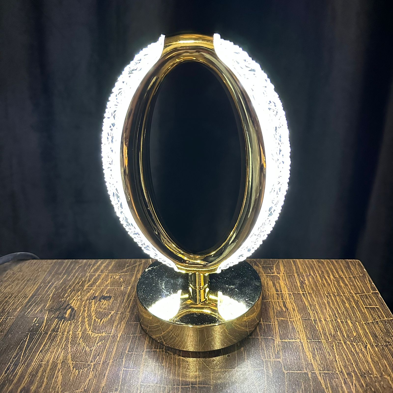 Luxury Gold-Plated Side Table Lamp with Multicolor Lighting – Rechargeable & Modern Design - imixpress.com