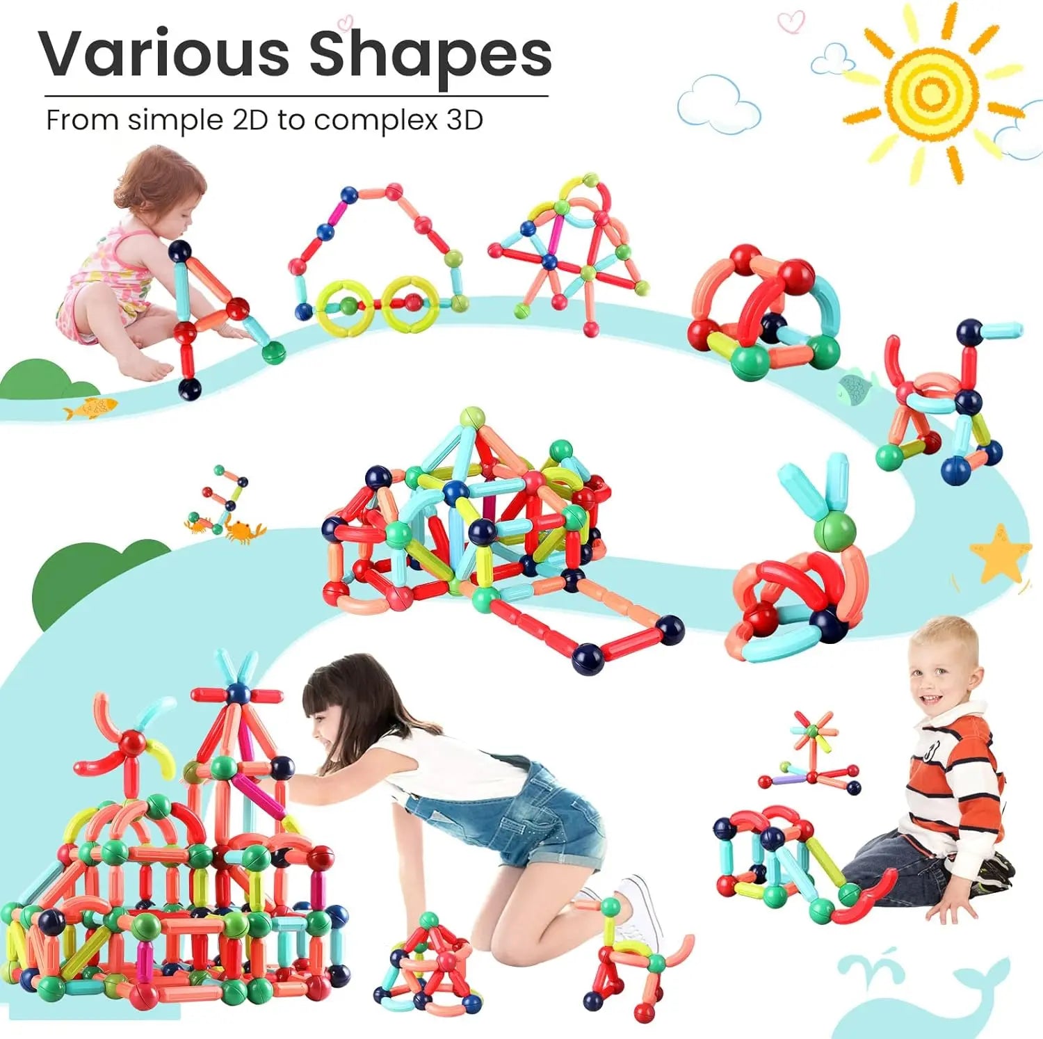 Magnetic Building Blocks Educational Toy - imixpress.com