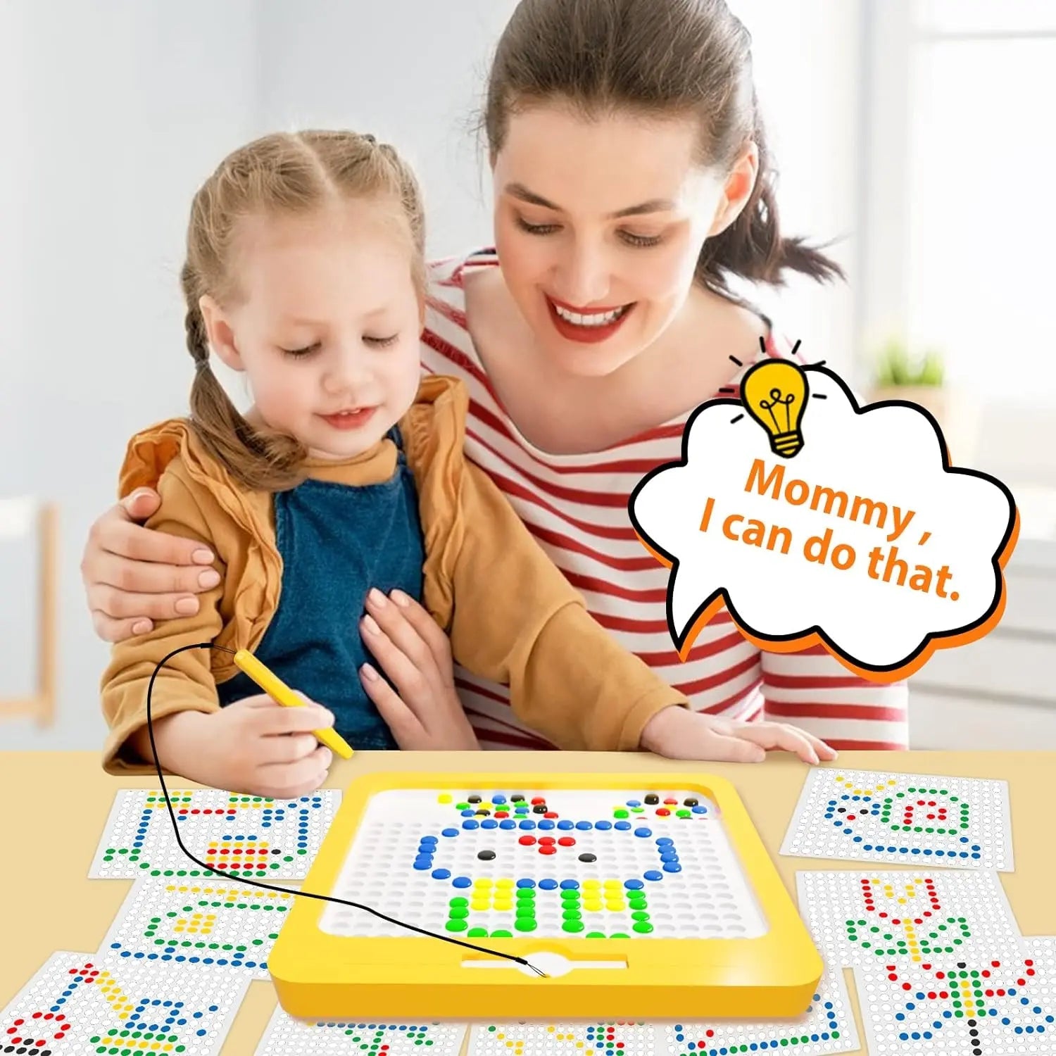 Magnetic Drawing Board Beads Dot Pattern Toy (Large) - imixpress.com