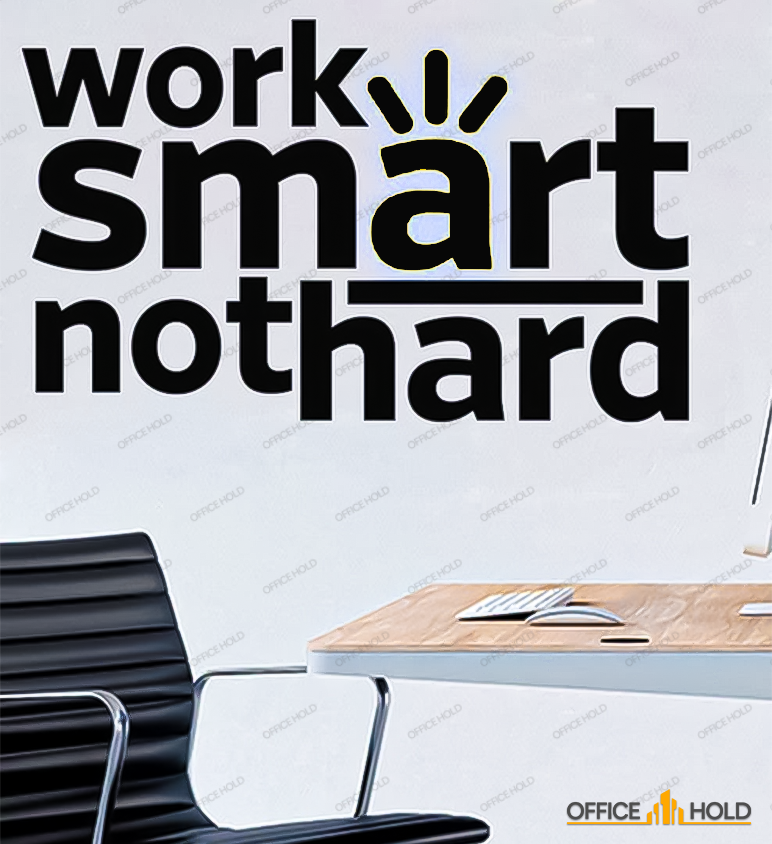 Work Smart Not Hard Inspirational Meeting Room Decor (ws01) - imixpress.com