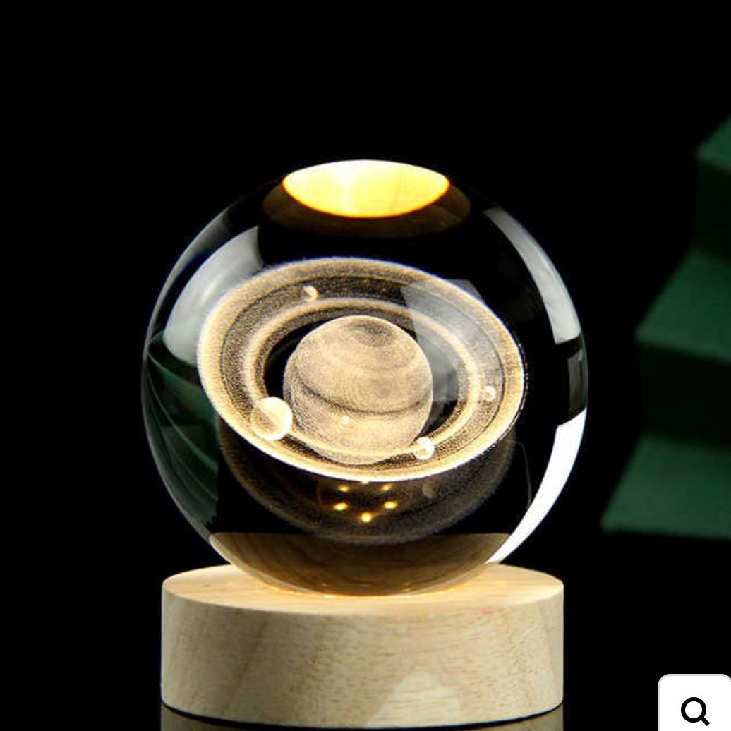 Night Light with Heavenly Bodies Enclosed in Glass – Elegant Home & Office Decor - imixpress.com