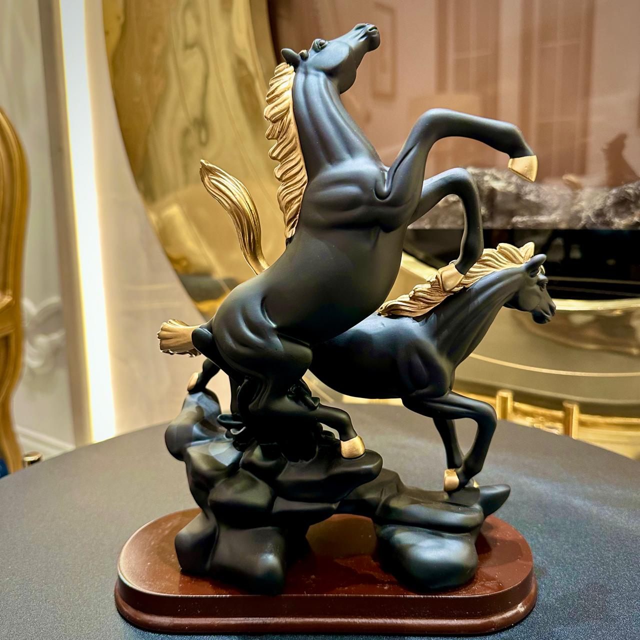 Premium Black Ceramic Horse Sculpture – Elegant Decor for Home & Office - imixpress.com