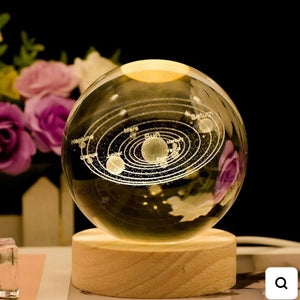 Night Light with Heavenly Bodies Enclosed in Glass – Elegant Home & Office Decor - imixpress.com