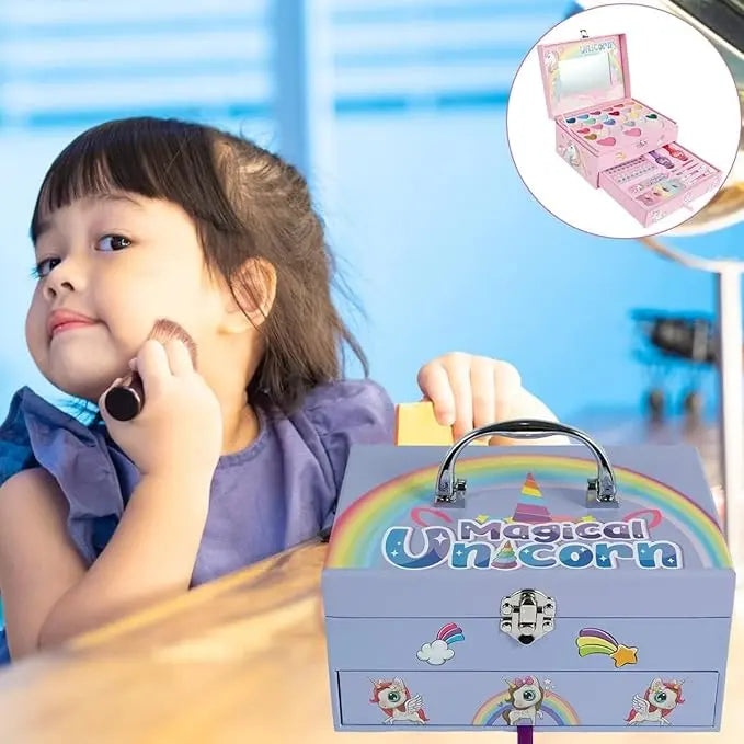 Unicorn Girls Safe & Pretend Play Cosmetic Makeup Case Beauty Kit - imixpress.com