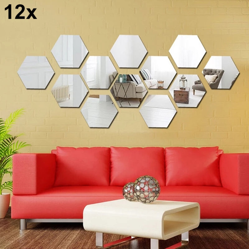 12x Acrylic Hexagon wall decor(Black) - Wall Decoration - imixpress.com