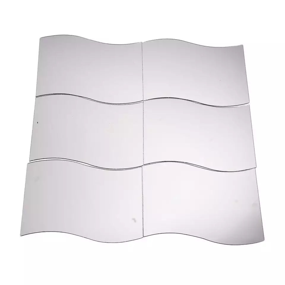 6x Silver Acrlyic Mirror(Big Size Zigzag) - imixpress.com
