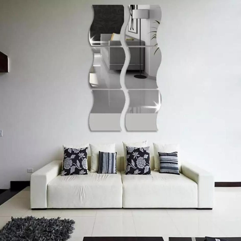 6x Silver Acrlyic Mirror(Big Size Zigzag) - imixpress.com