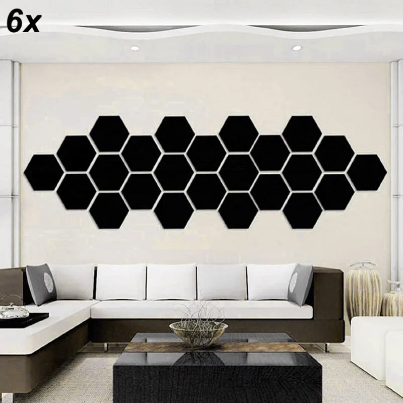 6x Acrylic Hexagon wall decor Mirror (Gold) - imixpress.com