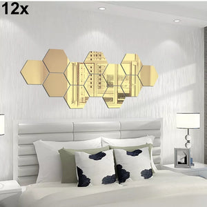 12x Acrylic Hexagon wall decor(Black) - Wall Decoration - imixpress.com