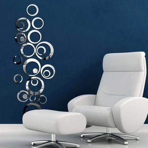 Silver Acrylic Mirror Rings(set of 22) - Wall Decor - imixpress.com