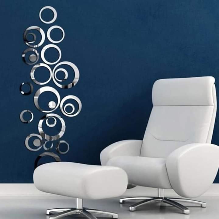 Silver Acrylic Mirror Rings(set of 22) - Wall Decor - imixpress.com