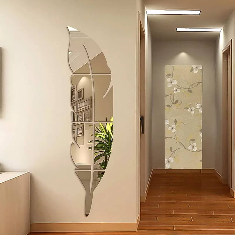 Silver Acrylic Leaf Mirror - imixpress.com