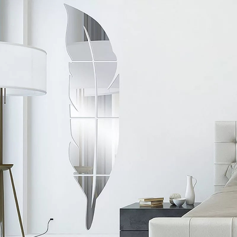 Silver Acrylic Leaf Mirror - imixpress.com