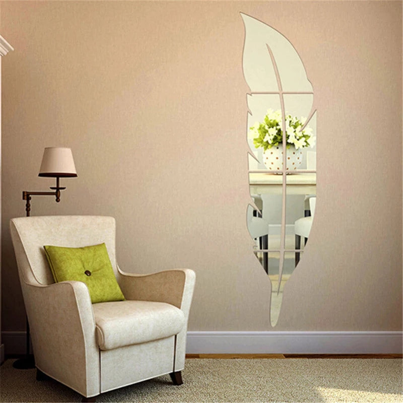 Silver Acrylic Leaf Mirror - imixpress.com