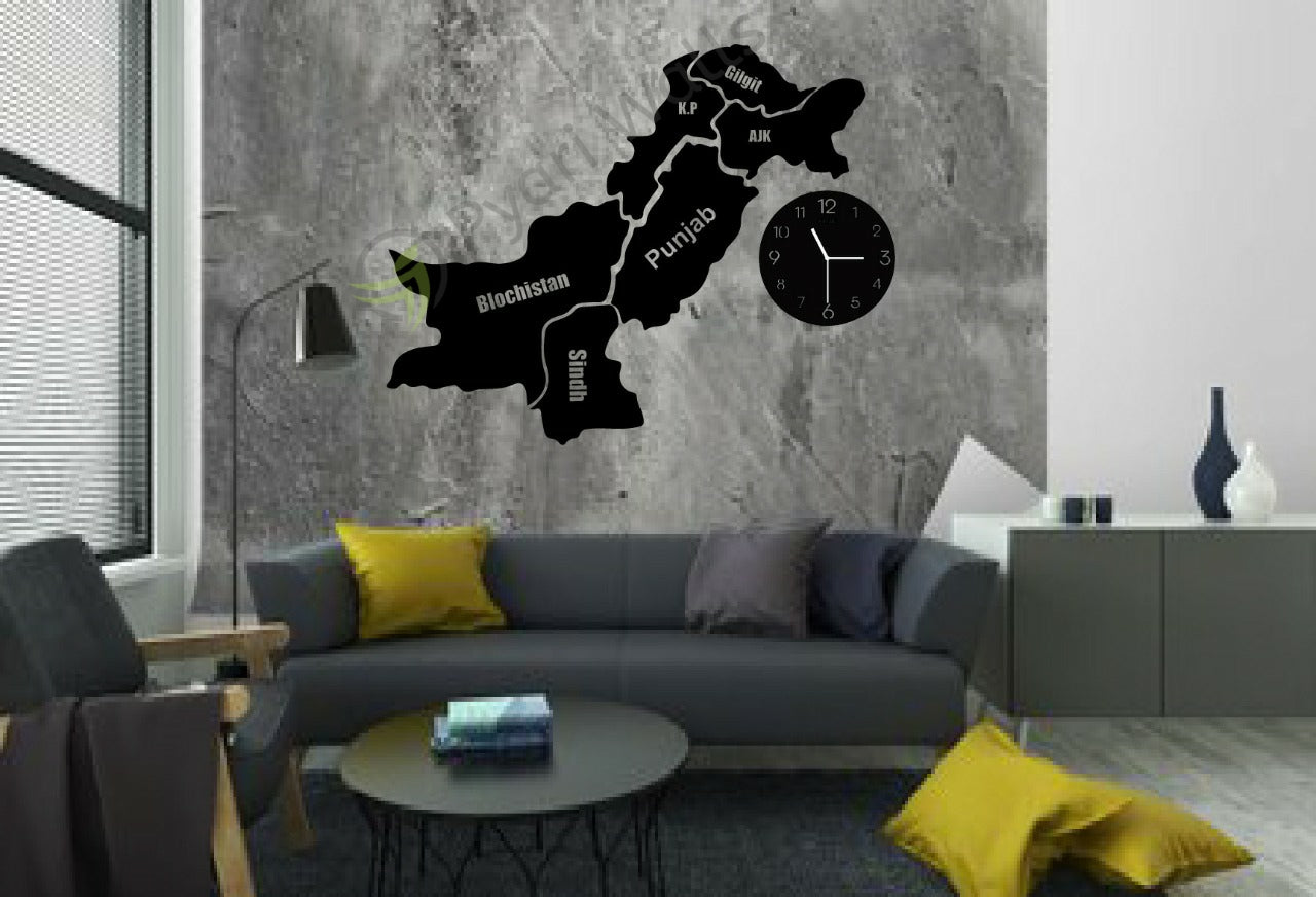 Pakistan Map Wall Clock with Rope Light (large) - imixpress.com