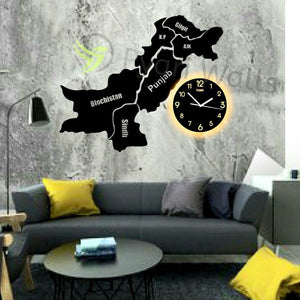 Pakistan Map Wall Clock with Rope Light (large) - imixpress.com
