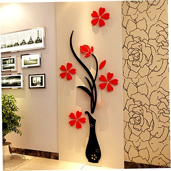 Acrylic Red and black Vase - Wall Decor - imixpress.com