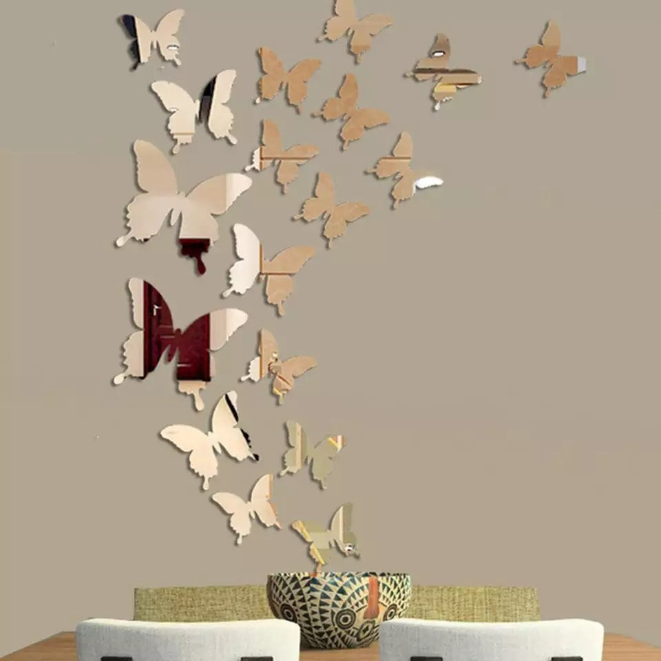 Acrylic Mirror Butterflies(16 pieces) - Wall Decoration - imixpress.com